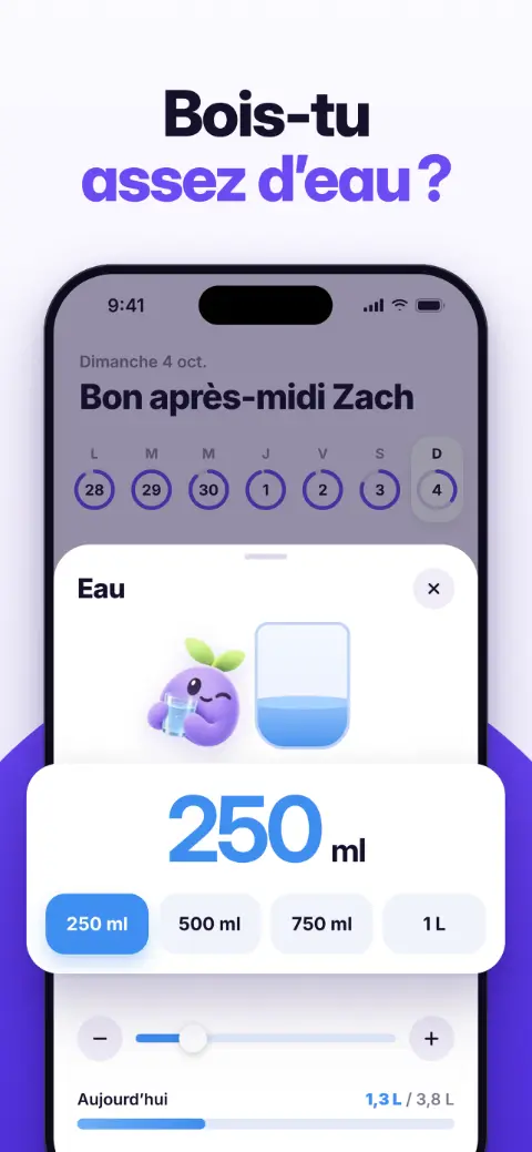 Suivi de l’eau dans Miam